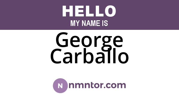 George Carballo