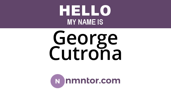 George Cutrona