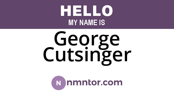 George Cutsinger