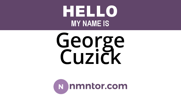 George Cuzick