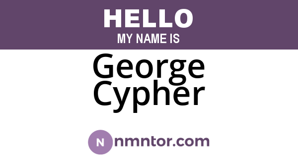 George Cypher