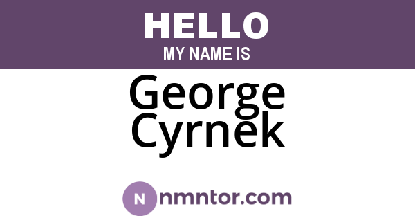George Cyrnek