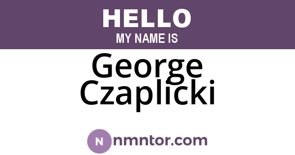 George Czaplicki