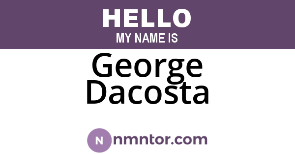 George Dacosta