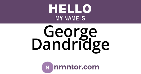 George Dandridge