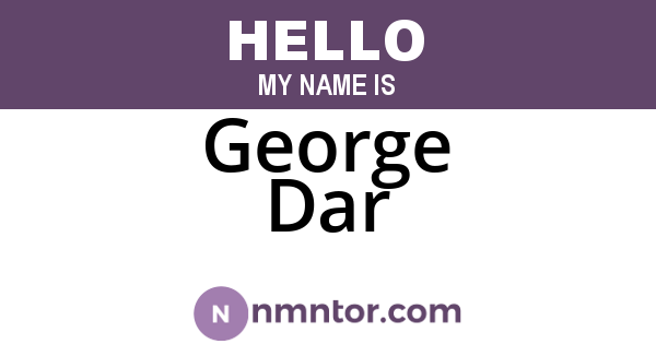 George Dar