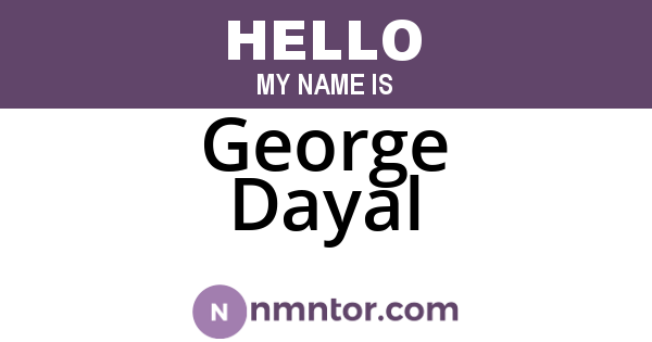 George Dayal