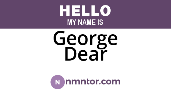 George Dear