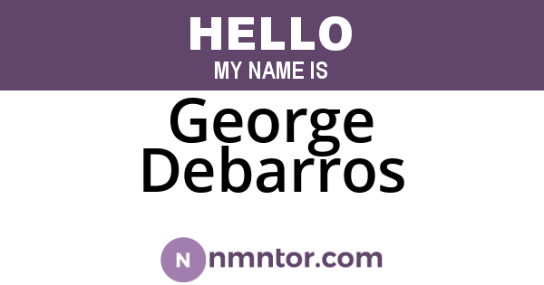 George Debarros