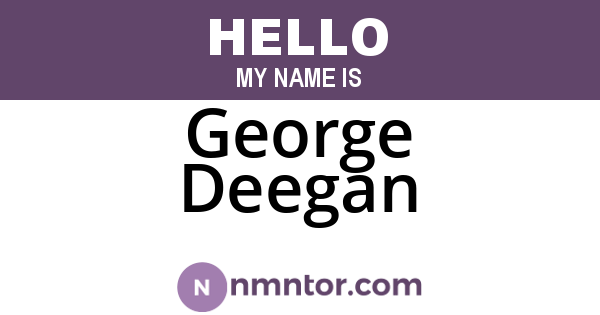 George Deegan