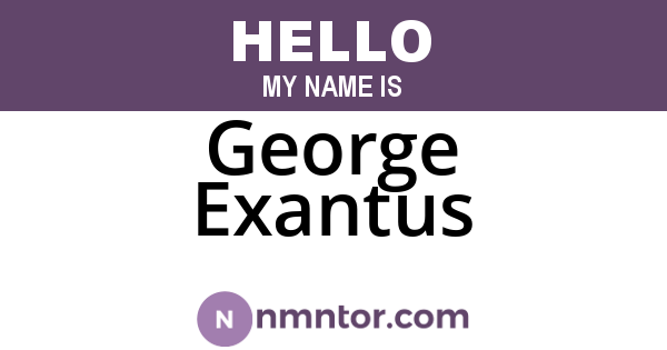 George Exantus