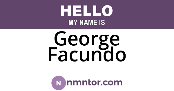 George Facundo
