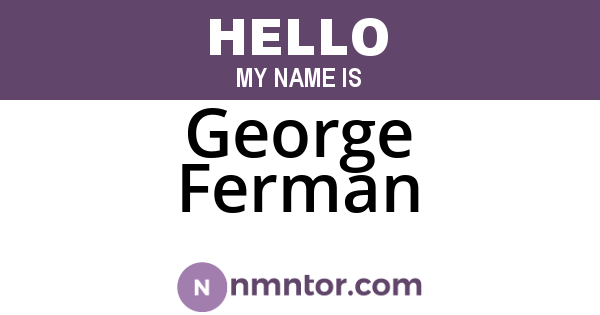 George Ferman
