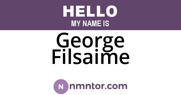 George Filsaime