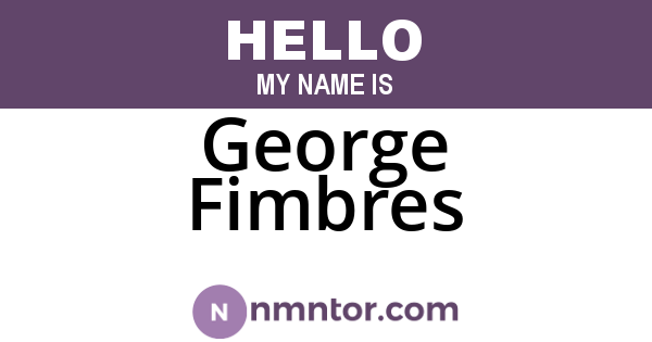 George Fimbres