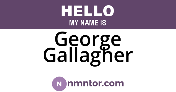 George Gallagher