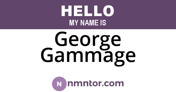George Gammage