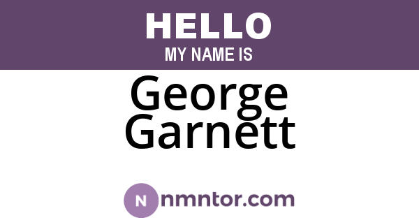 George Garnett