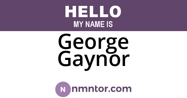 George Gaynor