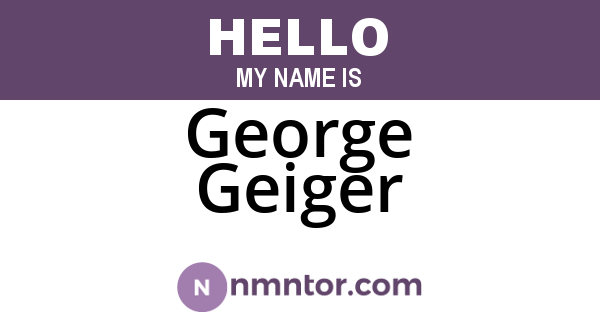 George Geiger