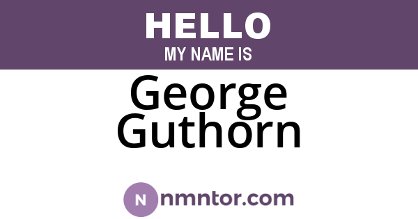 George Guthorn