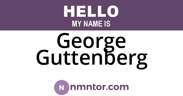 George Guttenberg