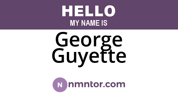George Guyette