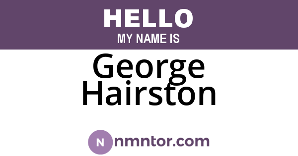 George Hairston