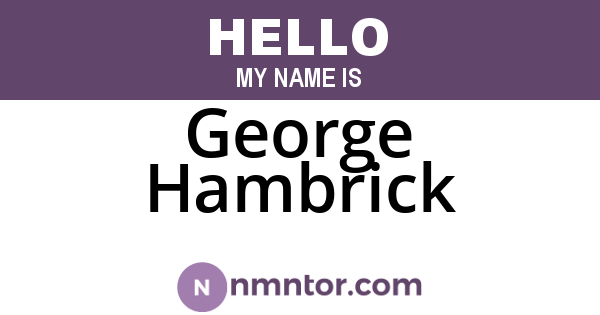 George Hambrick