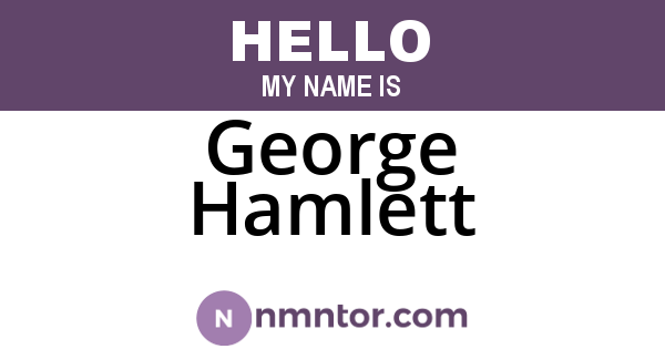 George Hamlett