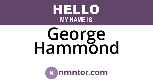 George Hammond