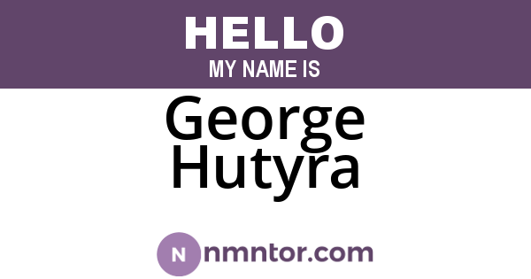 George Hutyra