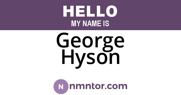 George Hyson
