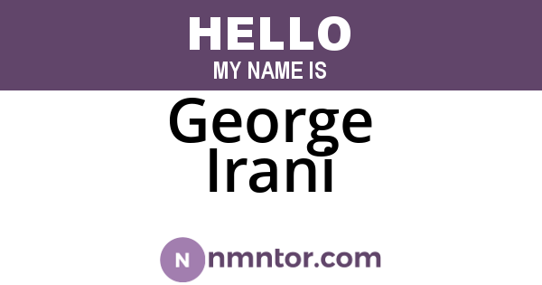 George Irani
