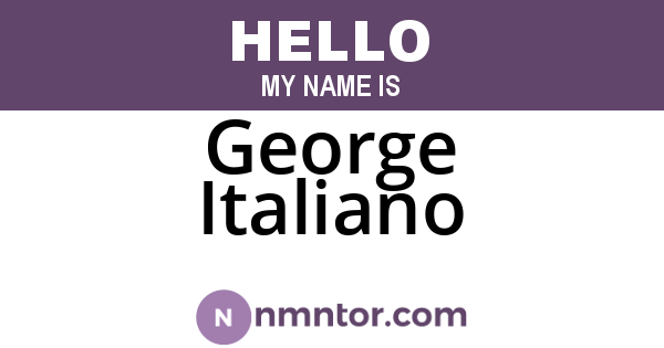 George Italiano