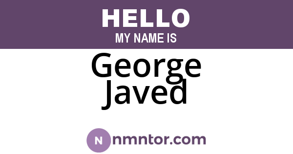 George Javed