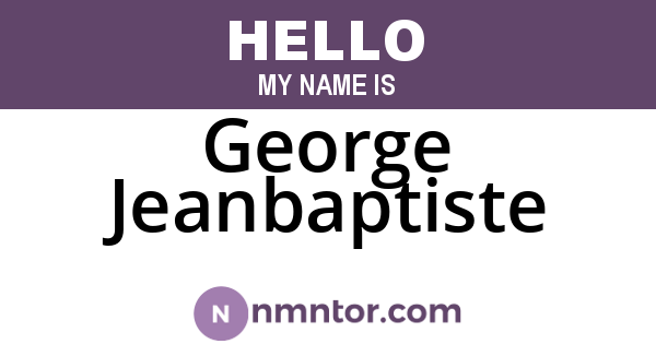 George Jeanbaptiste
