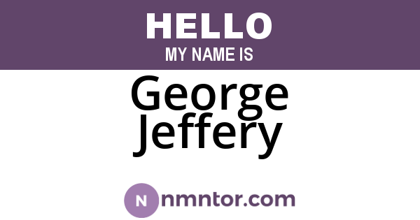 George Jeffery
