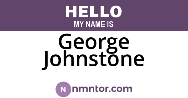 George Johnstone