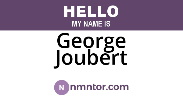 George Joubert