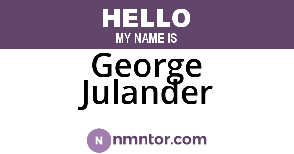 George Julander