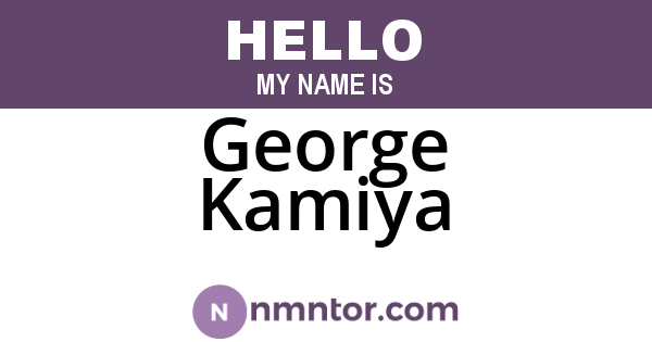 George Kamiya