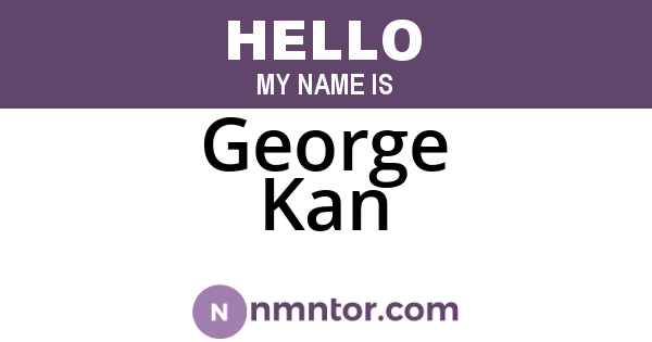 George Kan
