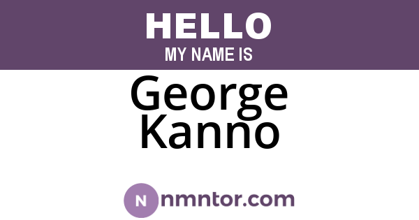 George Kanno