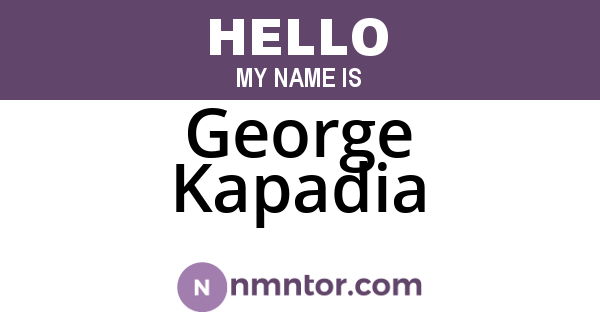 George Kapadia