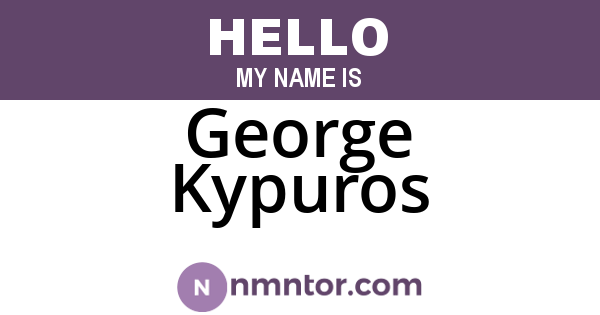 George Kypuros