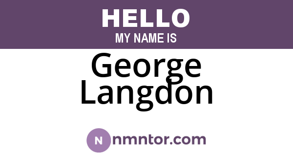 George Langdon