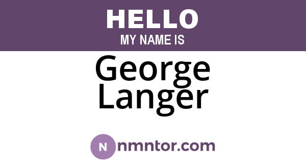 George Langer