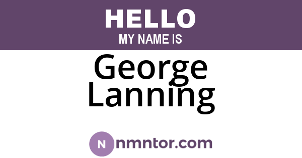 George Lanning