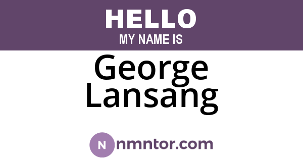 George Lansang